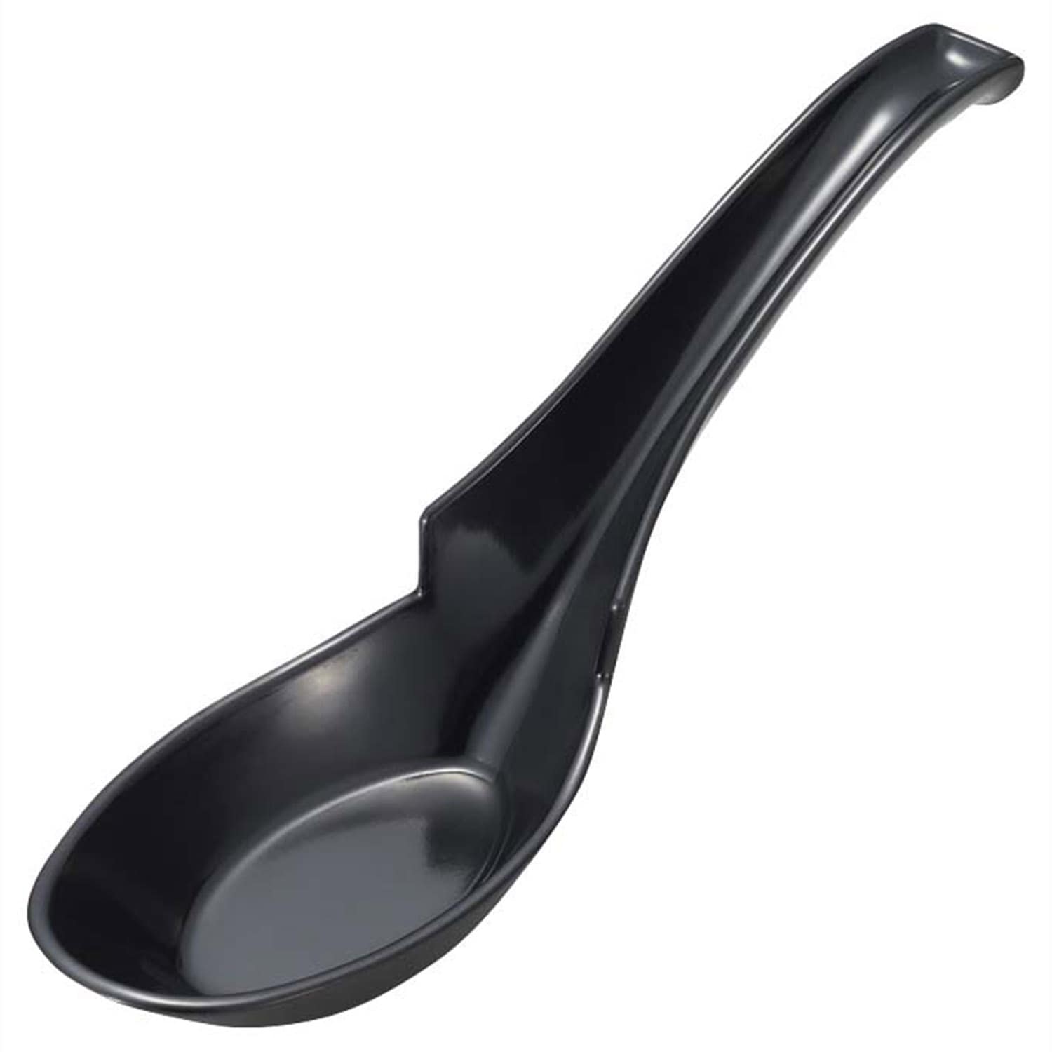 メラミン　ラーメンレンゲスプーン　引掛式　黒　Ｃ－７４　直送