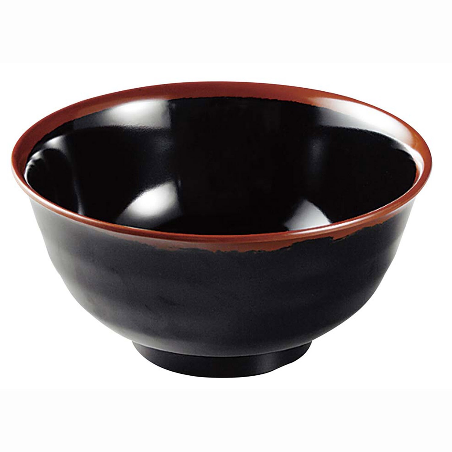 メラミン和食器　長次郎窯　羽反り丼　ＡＮ－６０　大　Ｂ内黒　直送