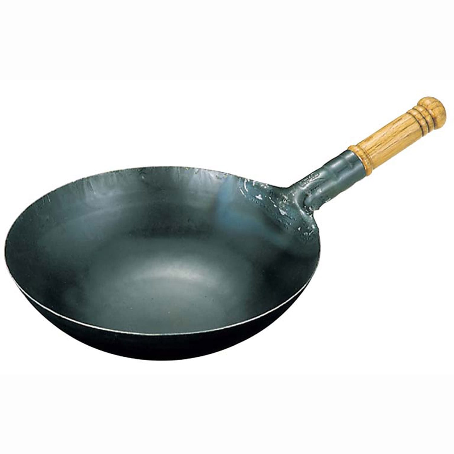 山田 鉄 打出木柄 中華片手鍋 24cm　直送