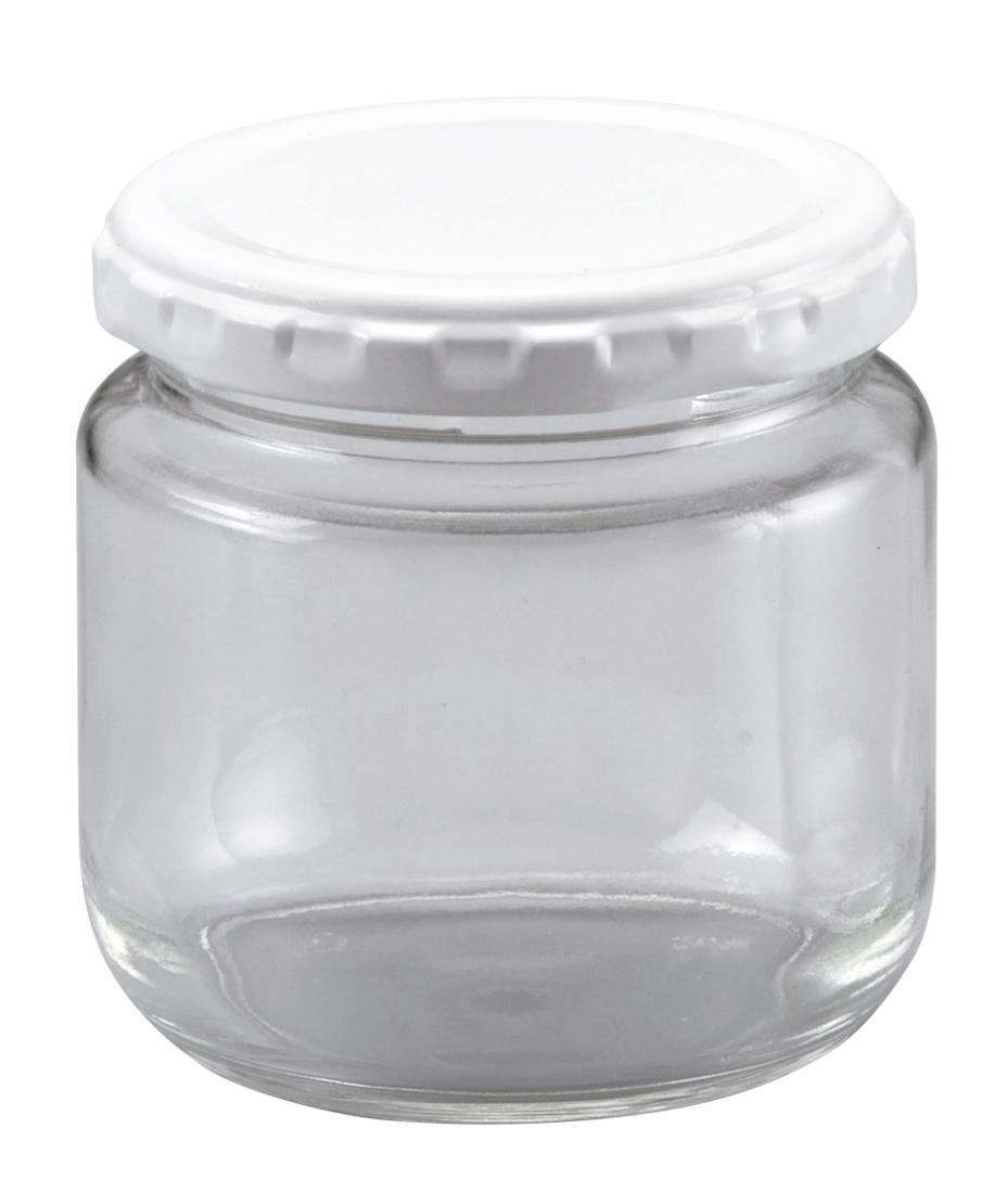 ガラスジャム瓶(白キャップ付)食品150ST　直送