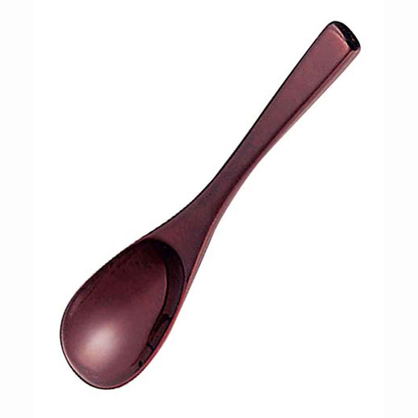 木製 本漆 茶椀蒸スプーン タメ 全長130(08320)　直送