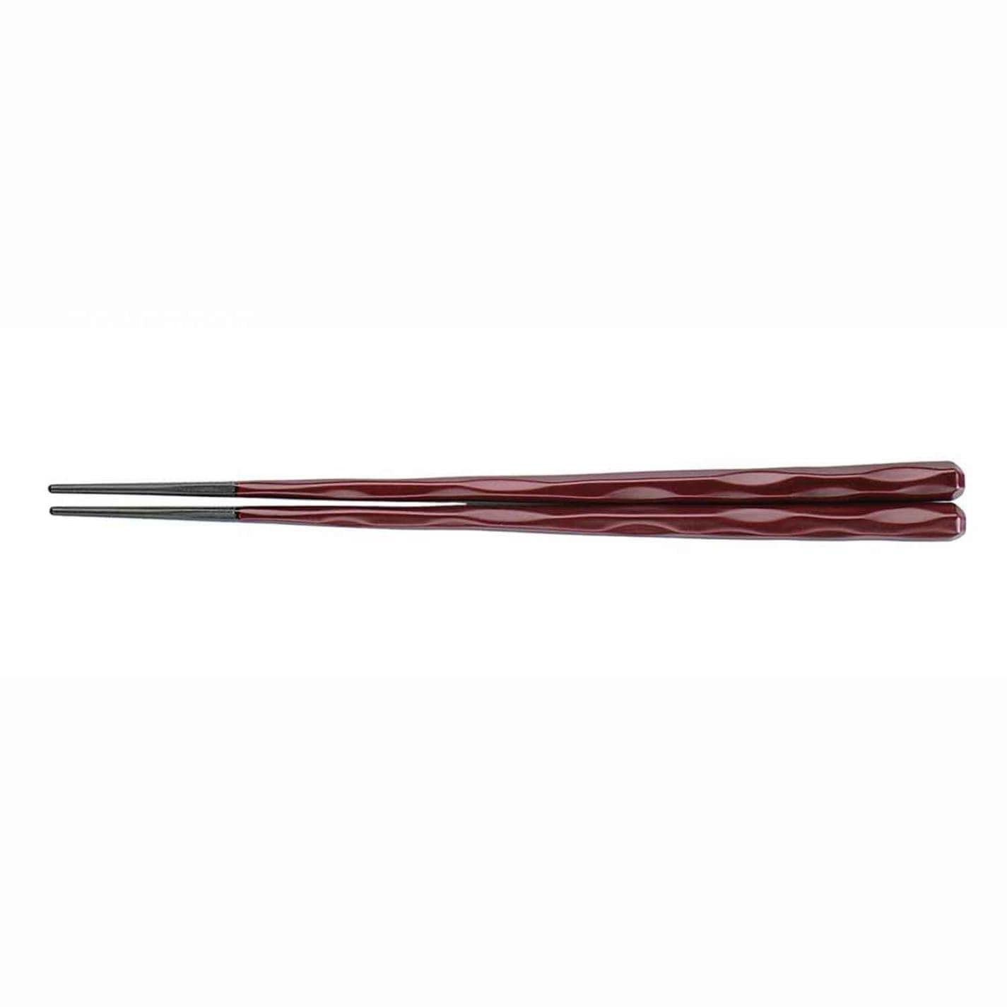 PBT樹脂塗箸 六角一刀彫 22.5cm 溜 6-1261-7　直送