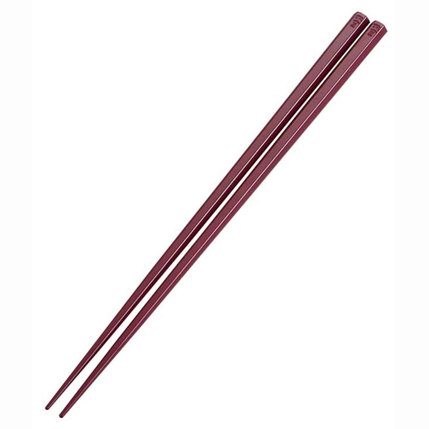 抗菌 六角 箸 すべり止め付 24cm アズキ　直送