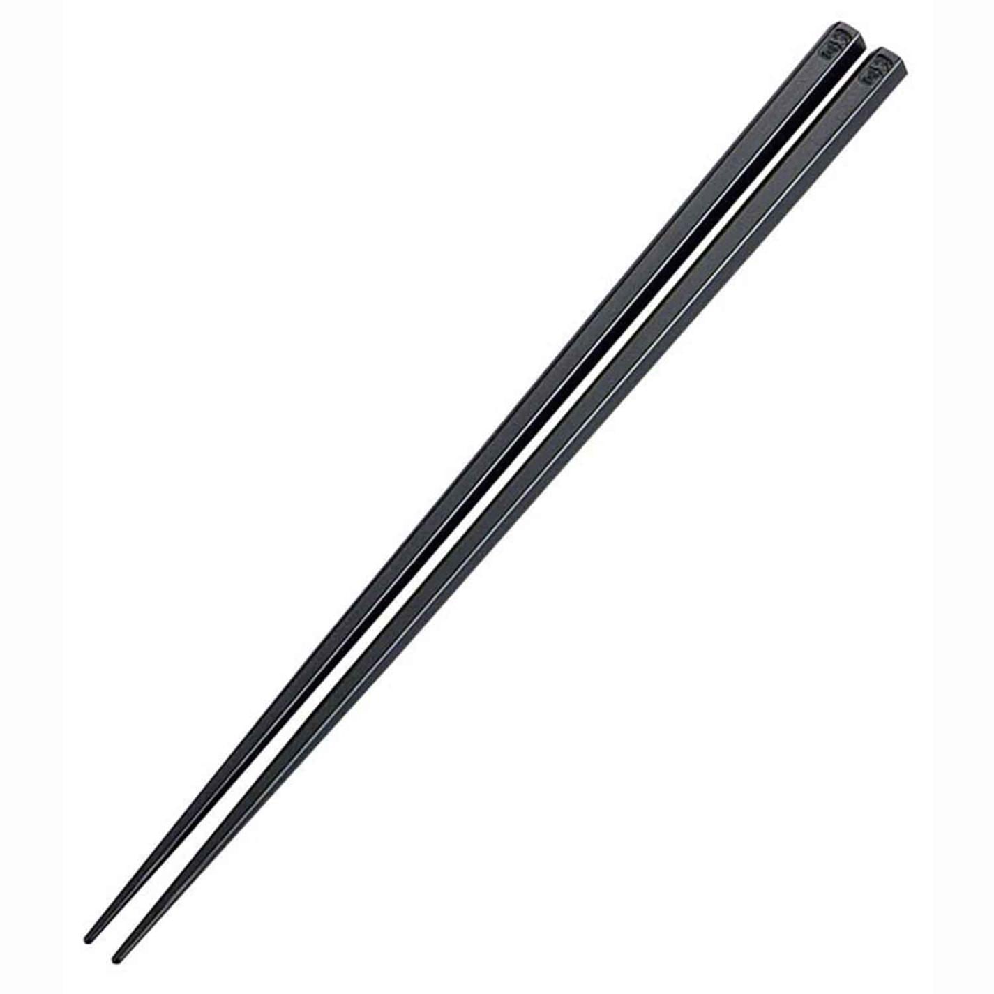 抗菌 六角 箸 すべり止め付 24cm ブラック　直送