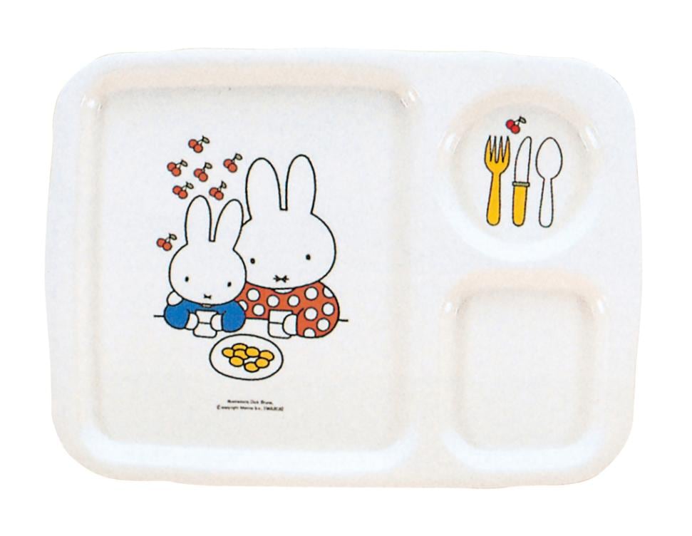 メラミン子供食器 ミッフィー 角ランチ皿 CM-128　直送