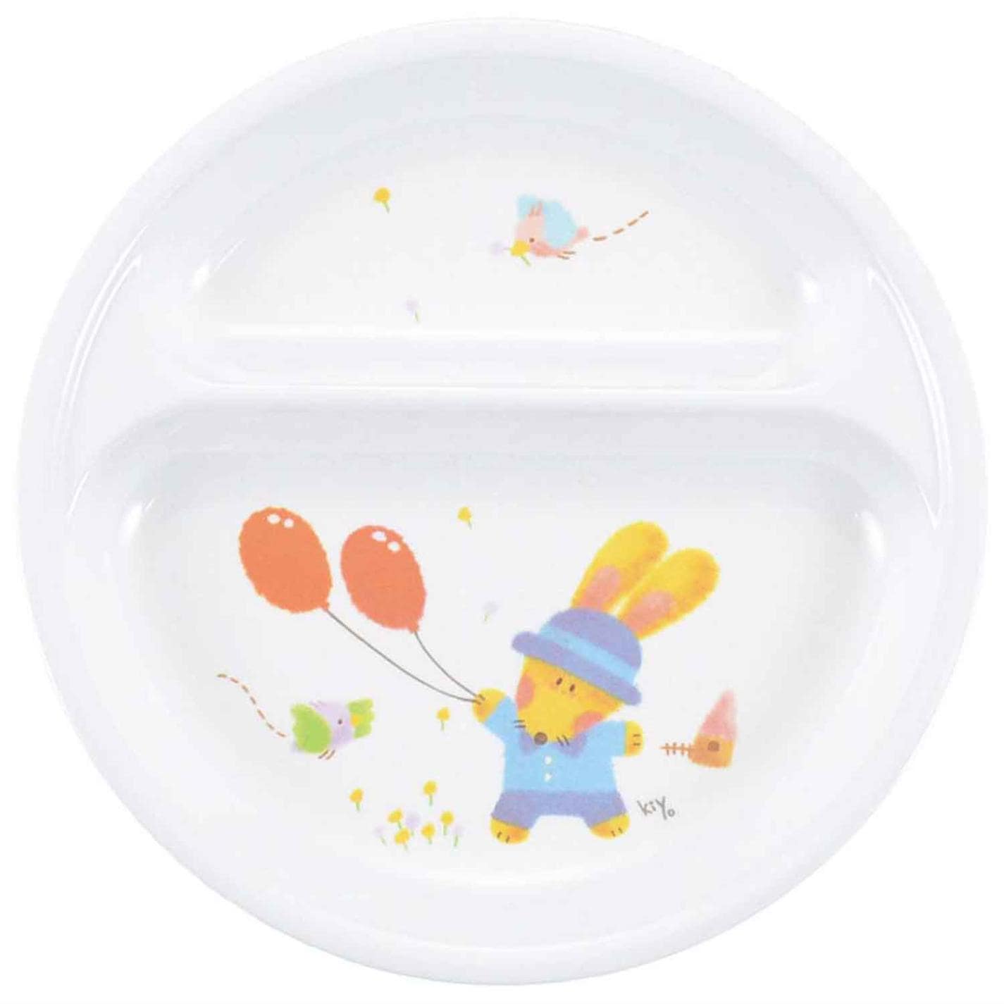 メラミン子供食器 スイートラビット 二つ仕切 皿 J21SR　直送