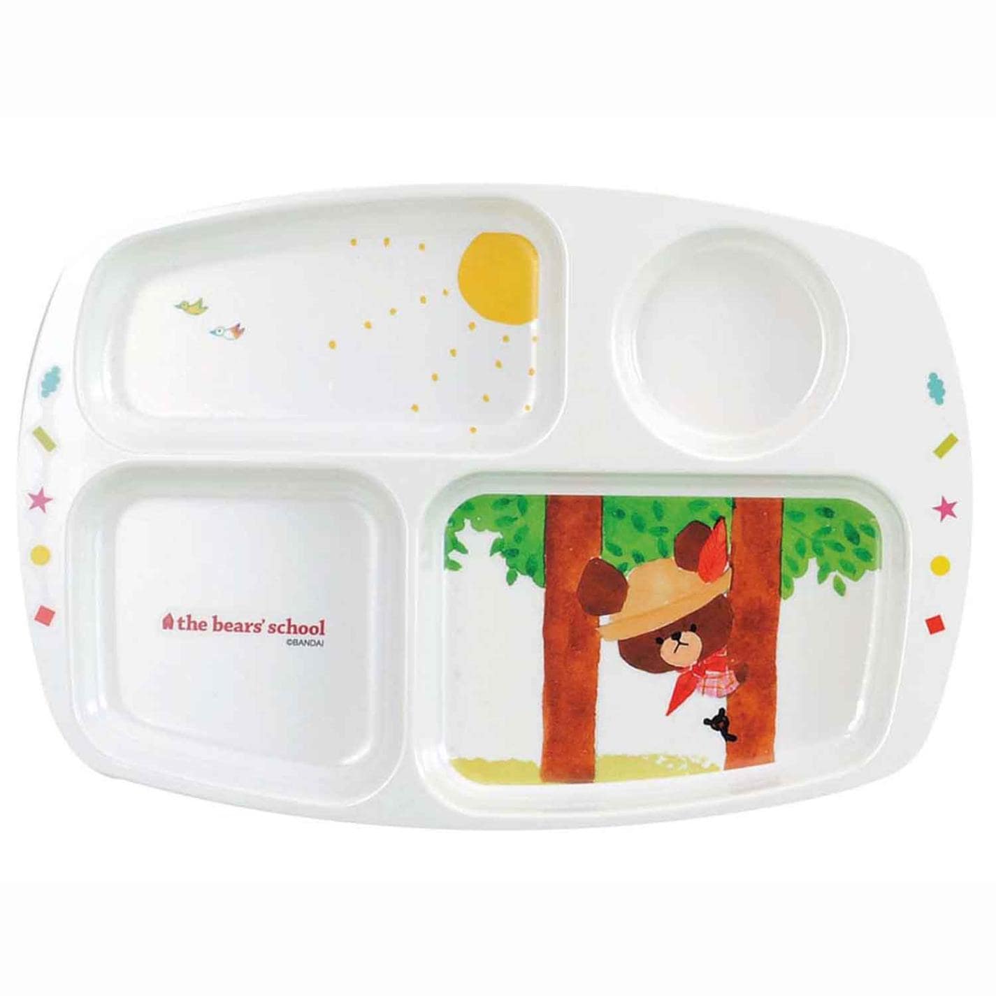 メラミン子供食器 くまのがっこう 角ランチ皿 CM-20J　直送