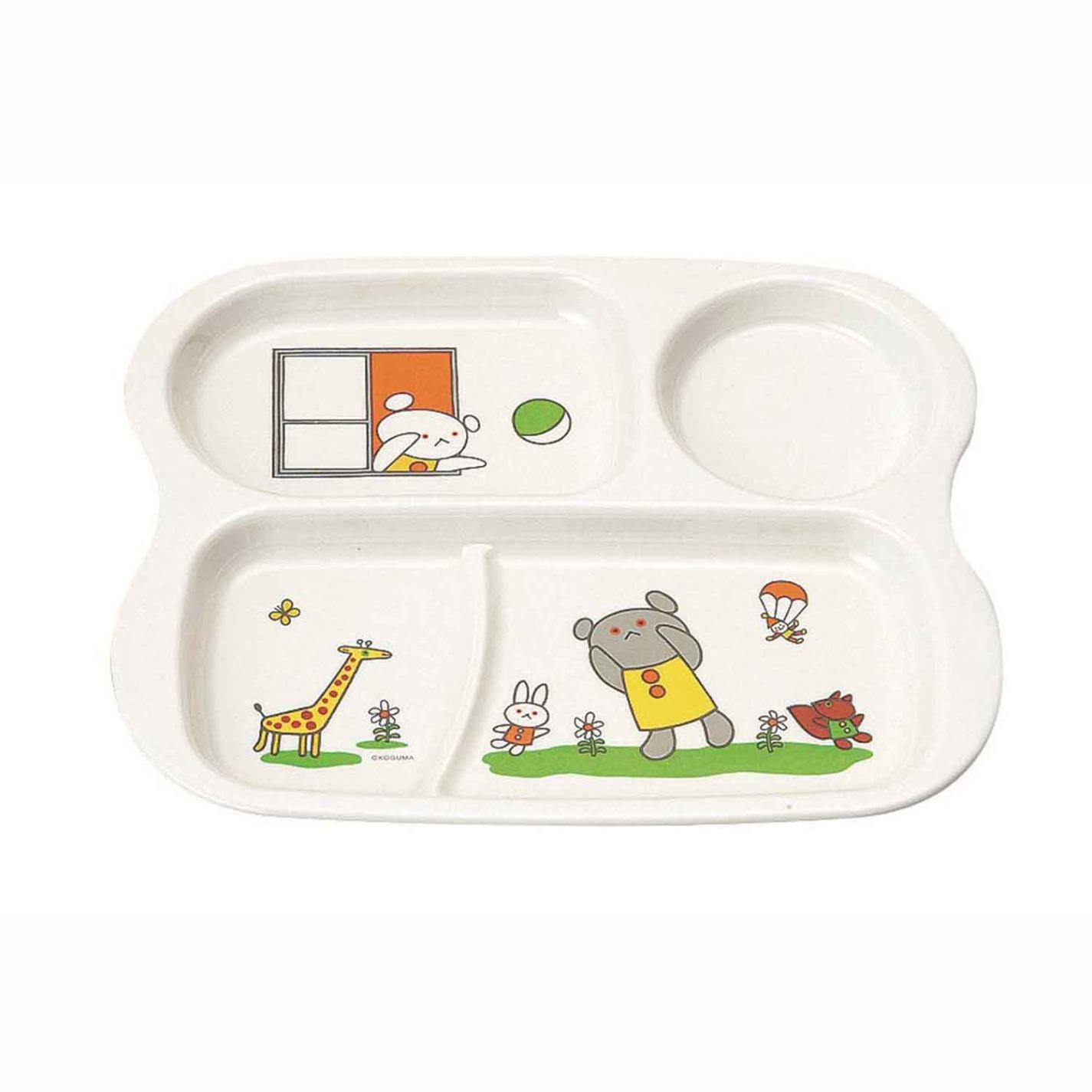 メラミン子供食器 こぐまちゃん ランチプレート E16KO　直送