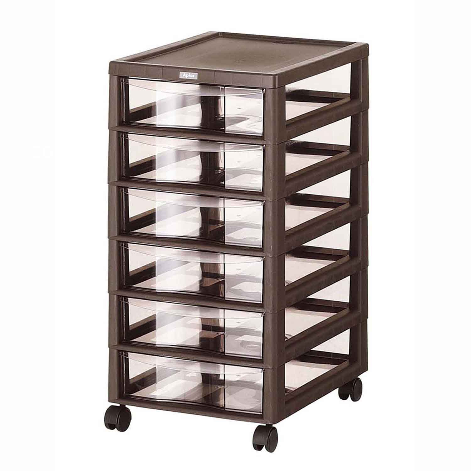 アプロス 深型 6段 ダークブラウン 155373　直送