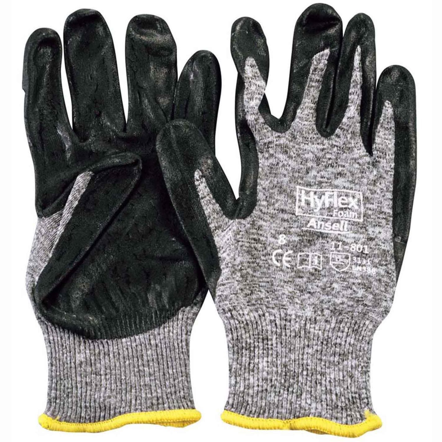 ハイフレックス フォームグレー手袋 11-801 L 1双　直送