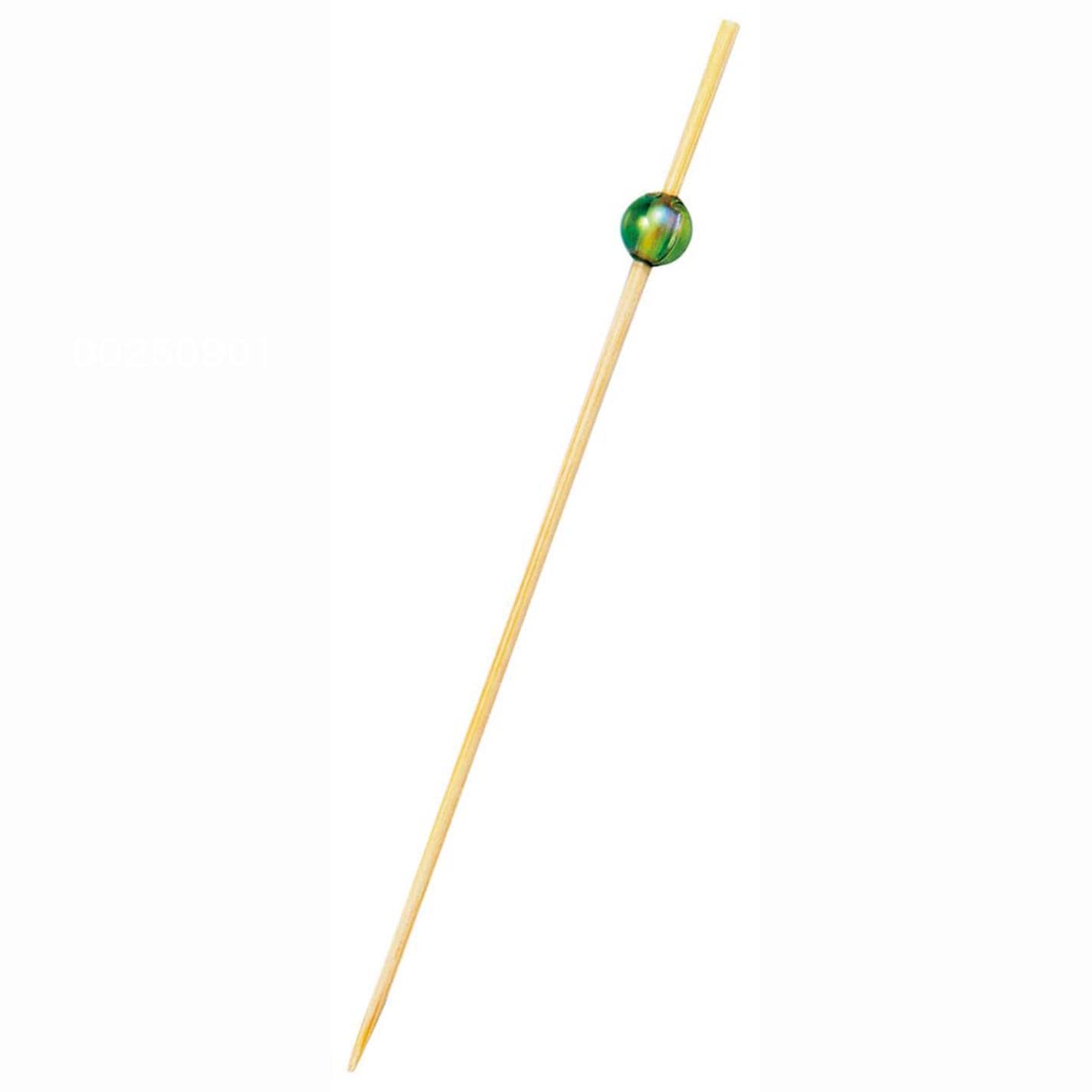 竹製 ビーズピックス 9cm グリーン(50本入)09497　直送