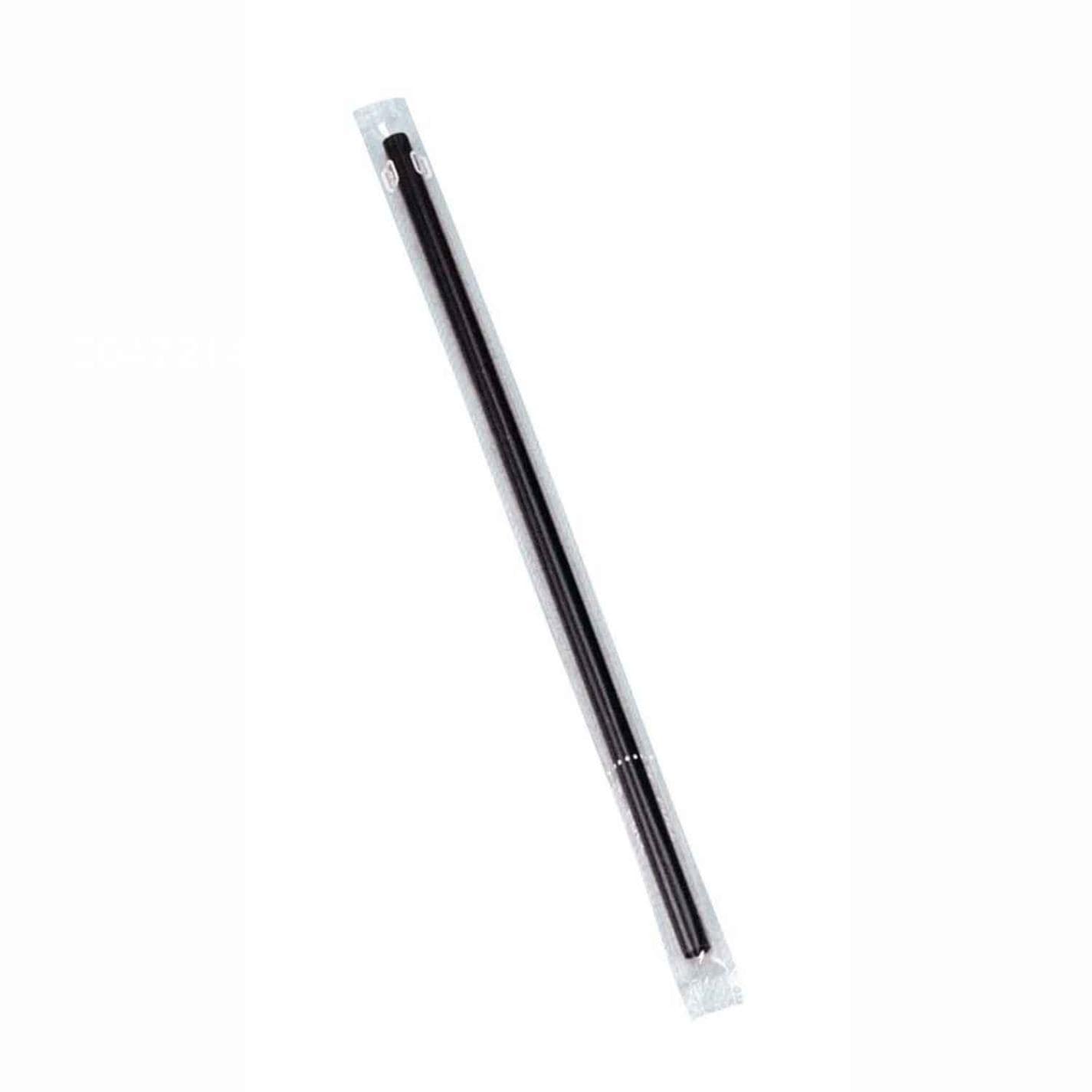 カラーストロー透明袋入り(500本入)ストレート 黒 φ6×210　直送