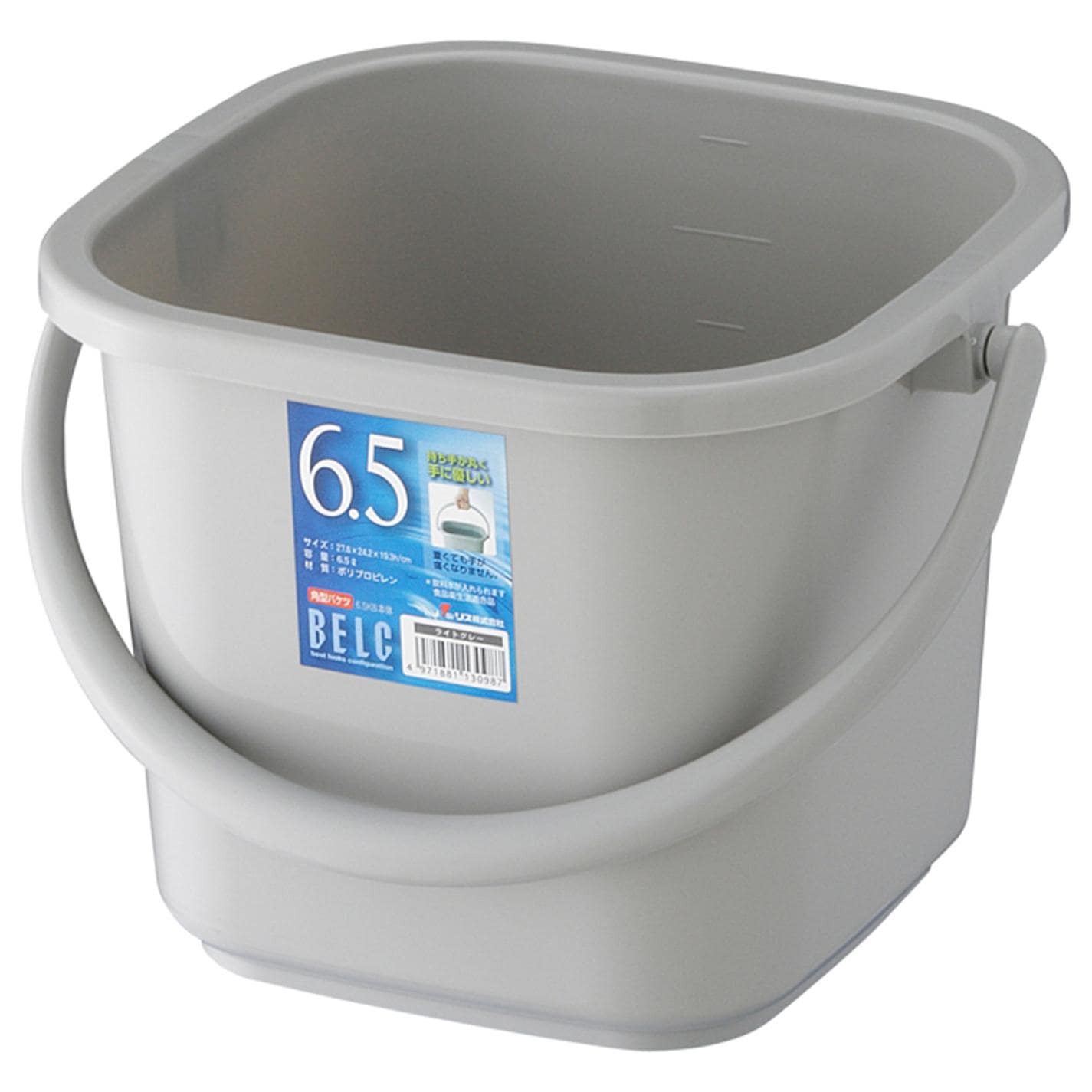 ベルク角バケツ6.5ＫＢ 本体ライトグレー