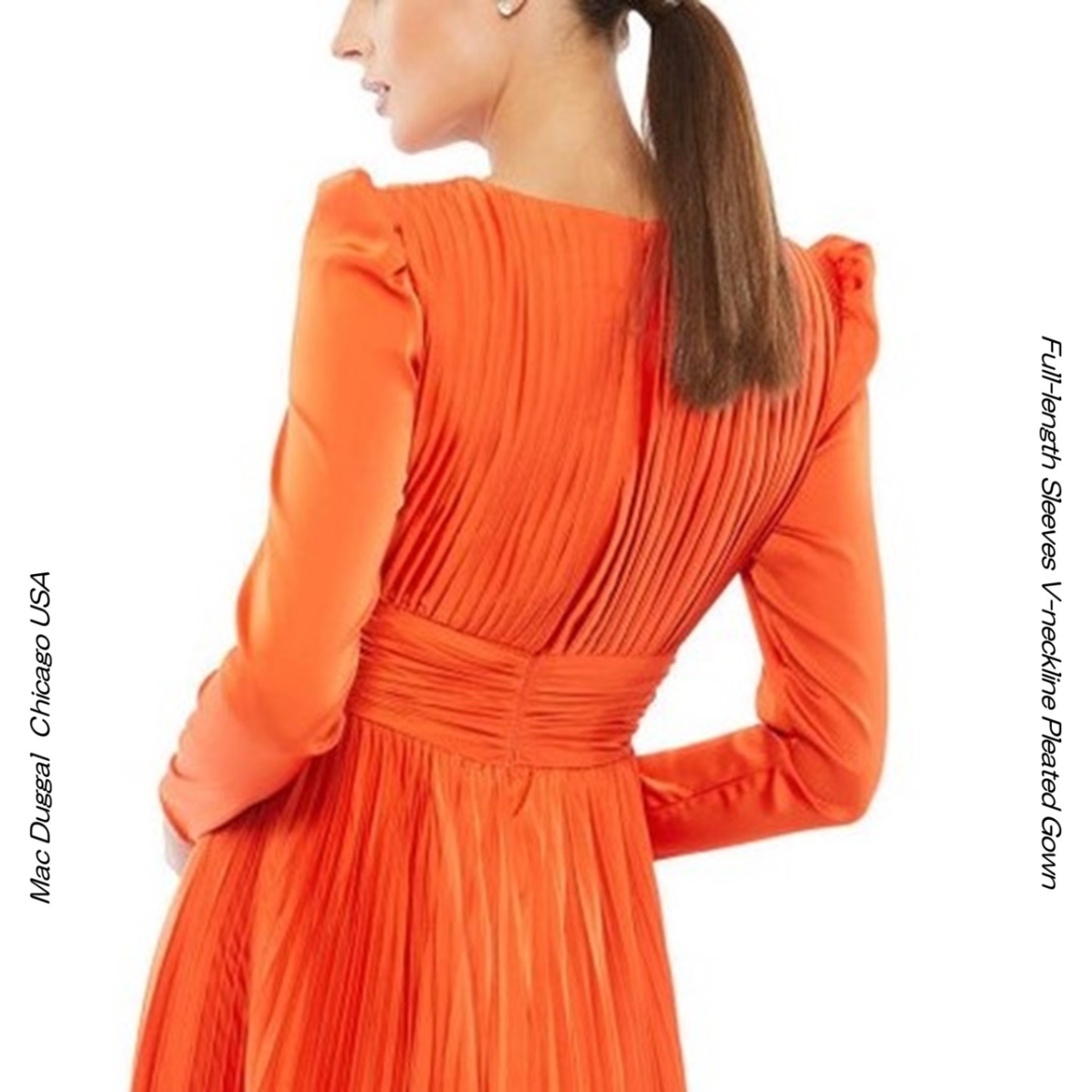 UE0126542 MACDUGGAL インポートドレス エンパイアドレス 袖付きドレス