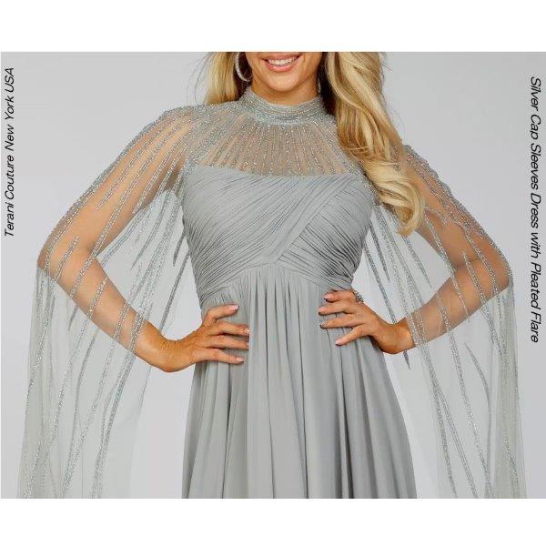 声ドレス ピアノ演奏 長袖ドレス ラグジュアリードレス NAVY ネイビーブルー シフォンジャージー 演奏会用ドレス 発表会ドレス エンパイアライン オペラ ステ