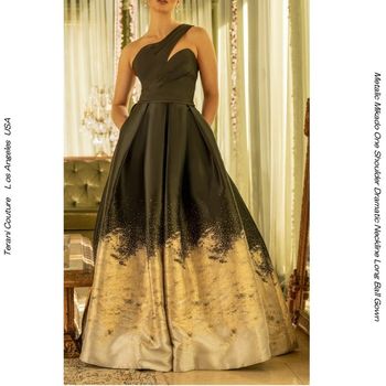 TERANI COUTURE E9180 �ץ饹������ �ܡ��륬���� BLACK/GOLD�å�󥷥����� �᥿��å��ߥ��� �饰���奢�꡼�ɥ쥹