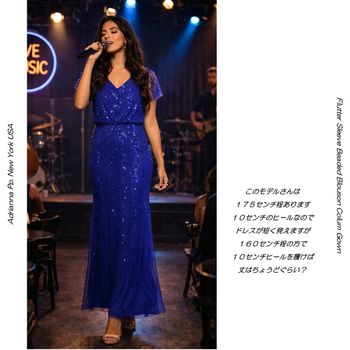 ADRIANNA PAPELL UE03212574 �ɥ쥹 DARK BLUE �ե�å���µ �ɽ��졼�� ���󥰥ɥ쥹 ���ղ�ɥ쥹 µ�դ� �ե����ޥ�ɥ쥹 �ޥ������ɥ쥹 �礭�������� ���� 17�� 15��