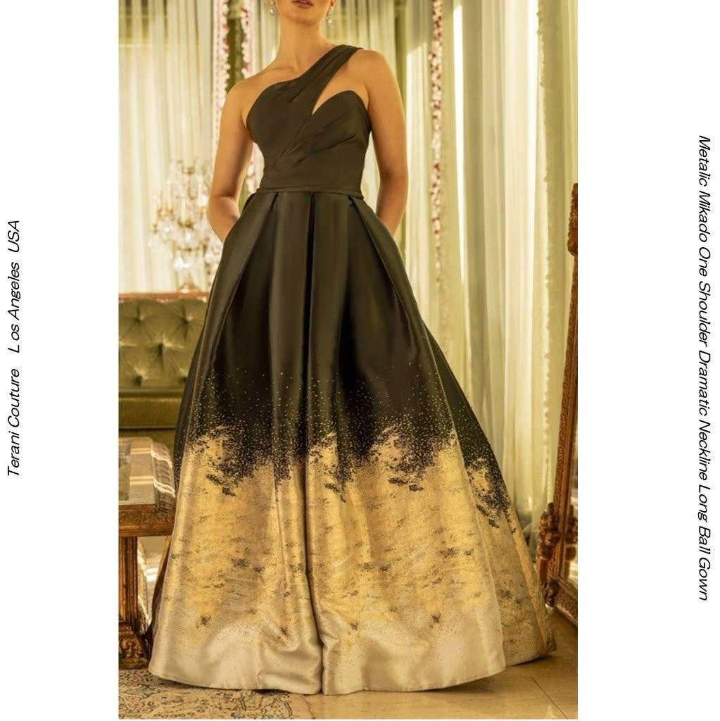 TERANI COUTURE E9180 �ץ饹������ �ܡ��륬���� BLACK/GOLD�å�󥷥����� �᥿��å��ߥ��� �饰���奢�꡼�ɥ쥹
