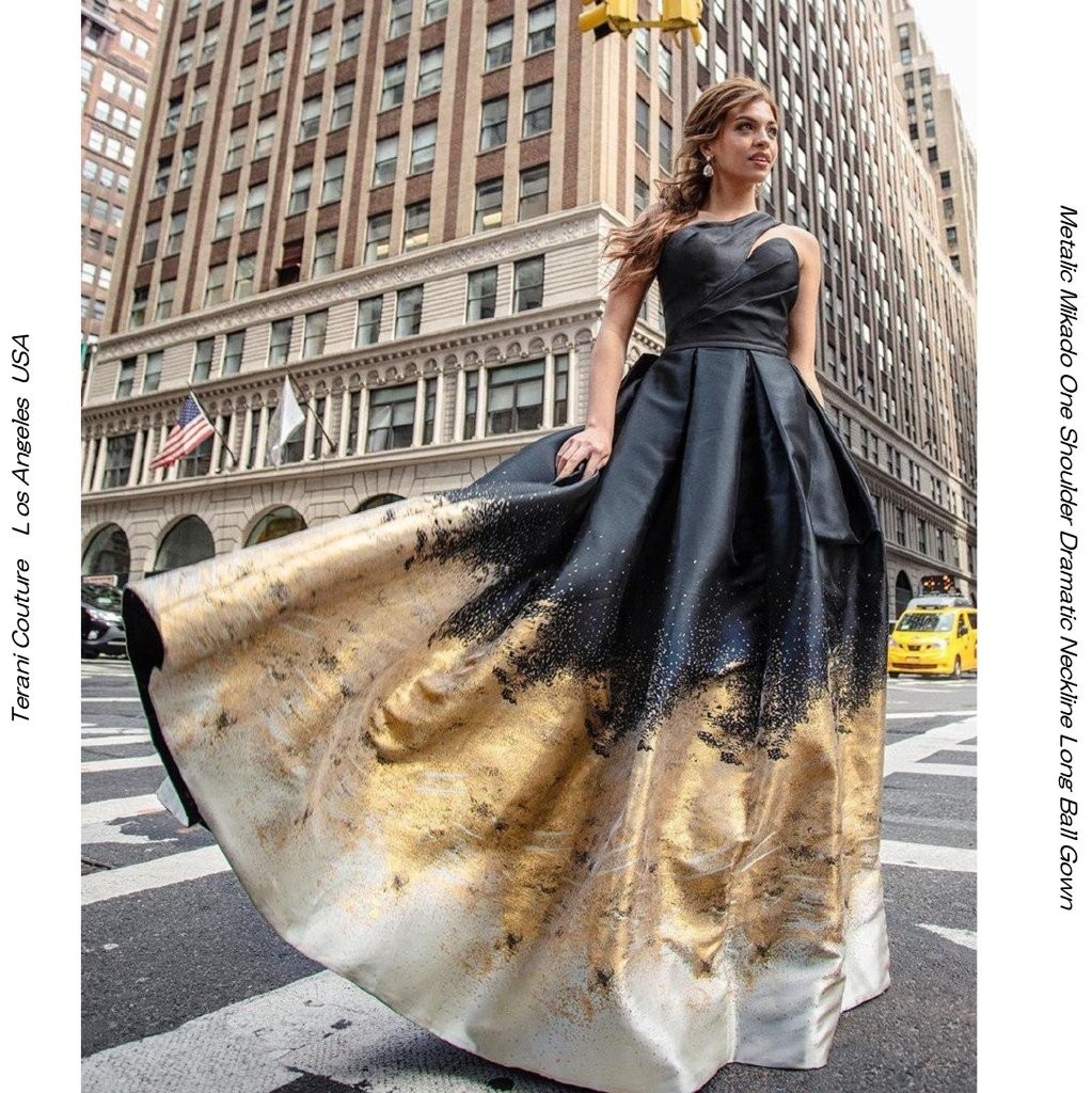 TERANI COUTURE E9180 �ץ饹������ �ܡ��륬���� BLACK/GOLD�å�󥷥����� �᥿��å��ߥ��� �饰���奢�꡼�ɥ쥹