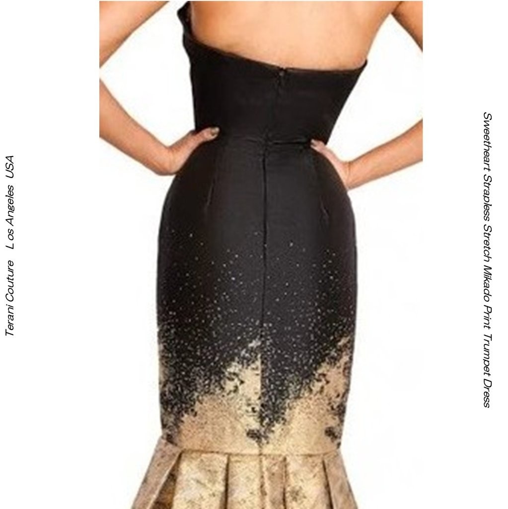 TERANI COUTURE P0177 BLACK/GOLD �᥿��å��ߥ��� �ȥ��ڥåȥɥ쥹�å��������ȥϡ��ȥͥå� ���ڱ��� ����󥽥���� ���֥˥󥰥ɥ쥹 ��åɥ����ڥå��б�