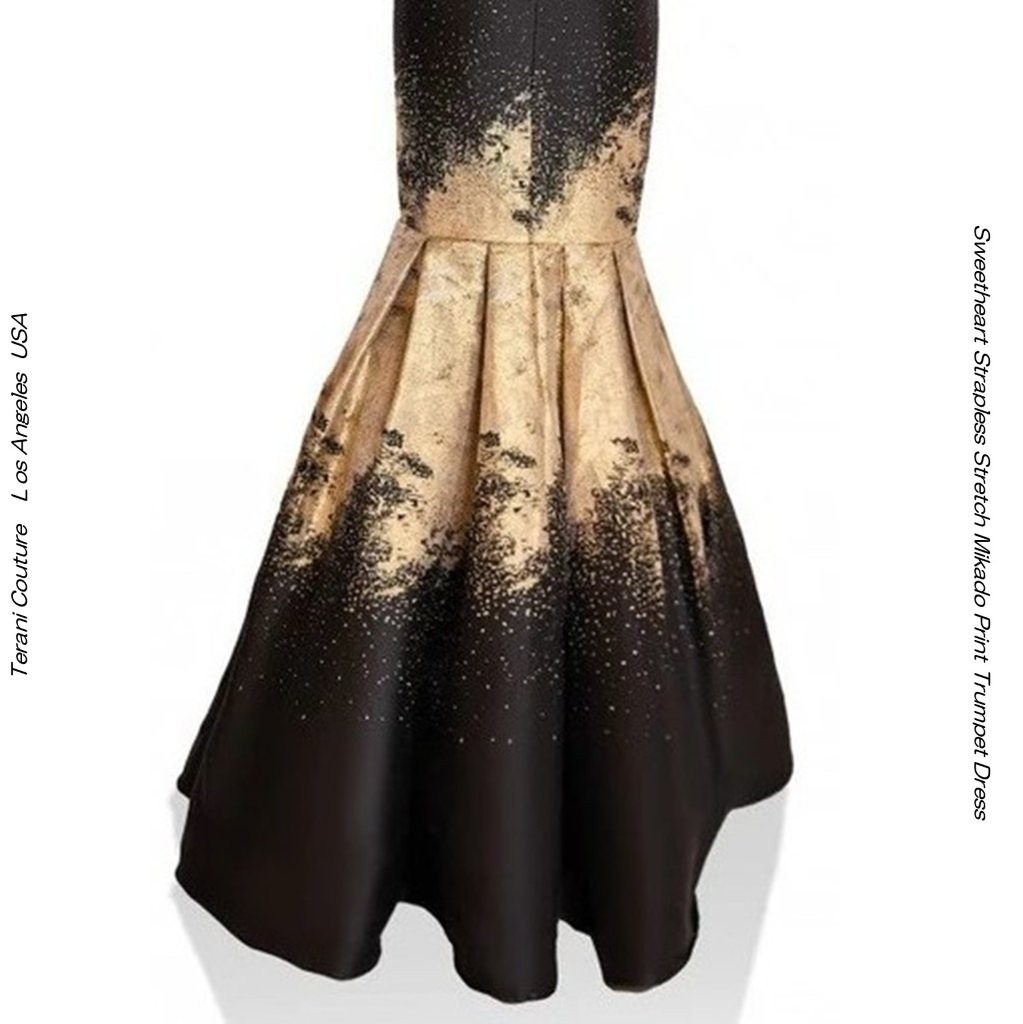 TERANI COUTURE P0177 BLACK/GOLD �᥿��å��ߥ��� �ȥ��ڥåȥɥ쥹�å��������ȥϡ��ȥͥå� ���ڱ��� ����󥽥���� ���֥˥󥰥ɥ쥹 ��åɥ����ڥå��б�