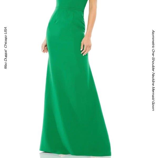 ストレッチクレープ マーメイドドレス ワンショルダードレス