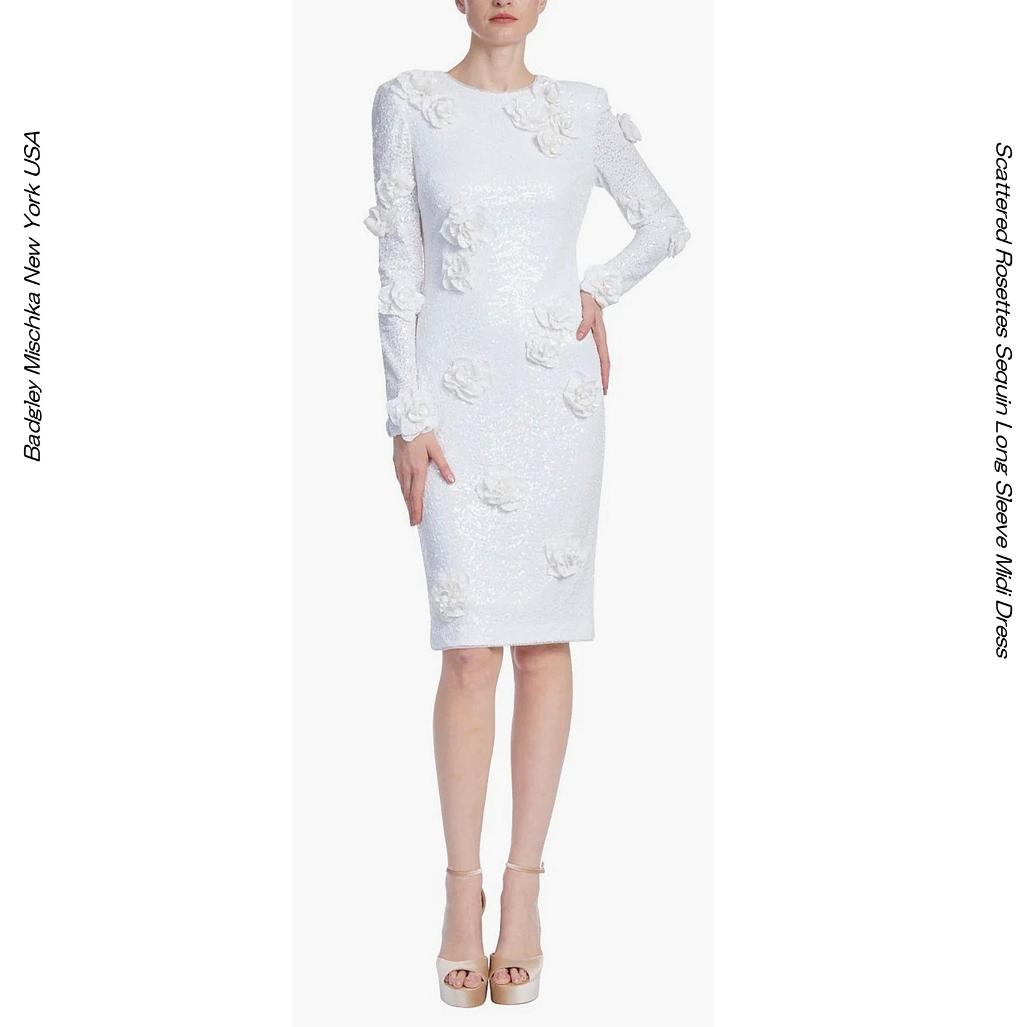 Badgley Mischka �ۥ磻�� 3D���������åץꥱ ���ѥ󥳡���ɽ� Ĺµ�ߥǥ��ɥ쥹 �����ƥ�ɥ쥹 UE36SC4050