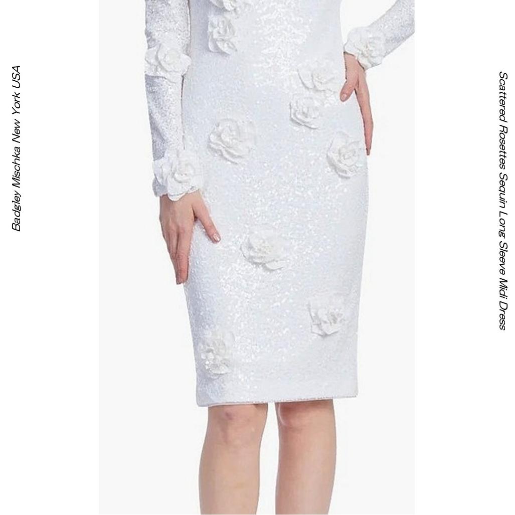 Badgley Mischka �ۥ磻�� 3D���������åץꥱ ���ѥ󥳡���ɽ� Ĺµ�ߥǥ��ɥ쥹 �����ƥ�ɥ쥹 UE36SC4050