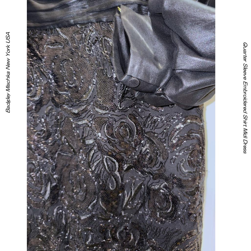 Badgley Mischka �֥�å� �᥿��å��졼���ɽ��֥饦���ɥå��� �ߥǥ��ɥ쥹��µ�դ� ���쥬��ȥ����ƥ�ɥ쥹 ���ղ񡦥ѡ��ƥ����� ɨ��ɥ쥹 UE36BSD5319