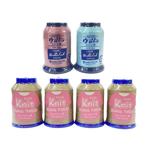 フジックス ロック糸(ﾍﾞｰｼﾞｭ) ウーリー糸(ﾋﾟﾝｸ/ﾐｽﾞｲﾛ)