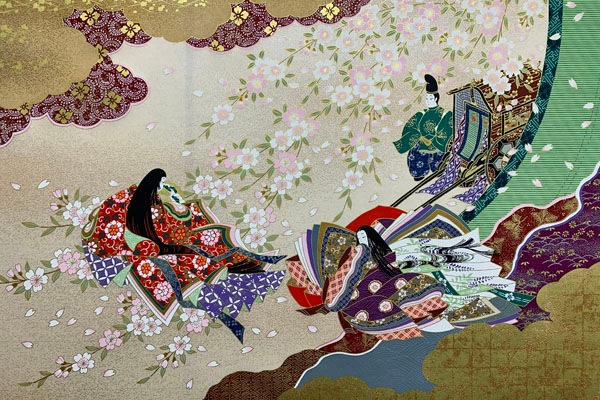 友禅紙総柄 中 王朝絵巻 ベージュ 42の通販サイト【紙市楽座】