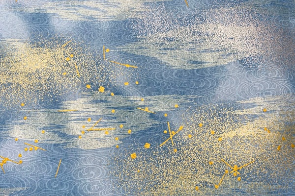 機械漉き友禅紙 水色地に観世水 夢砂子30の通販サイト【紙市楽座】