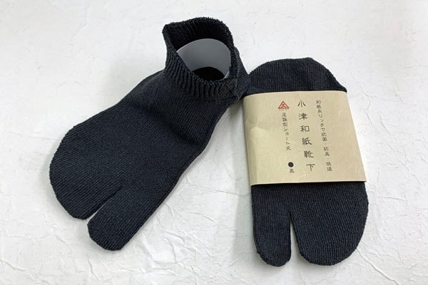 小津和紙 靴下 足袋型ショート丈 黒の通販サイト【紙市楽座】