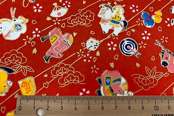 機械漉き友禅紙 干支柄2026 馬 赤の通販サイト【紙市楽座】