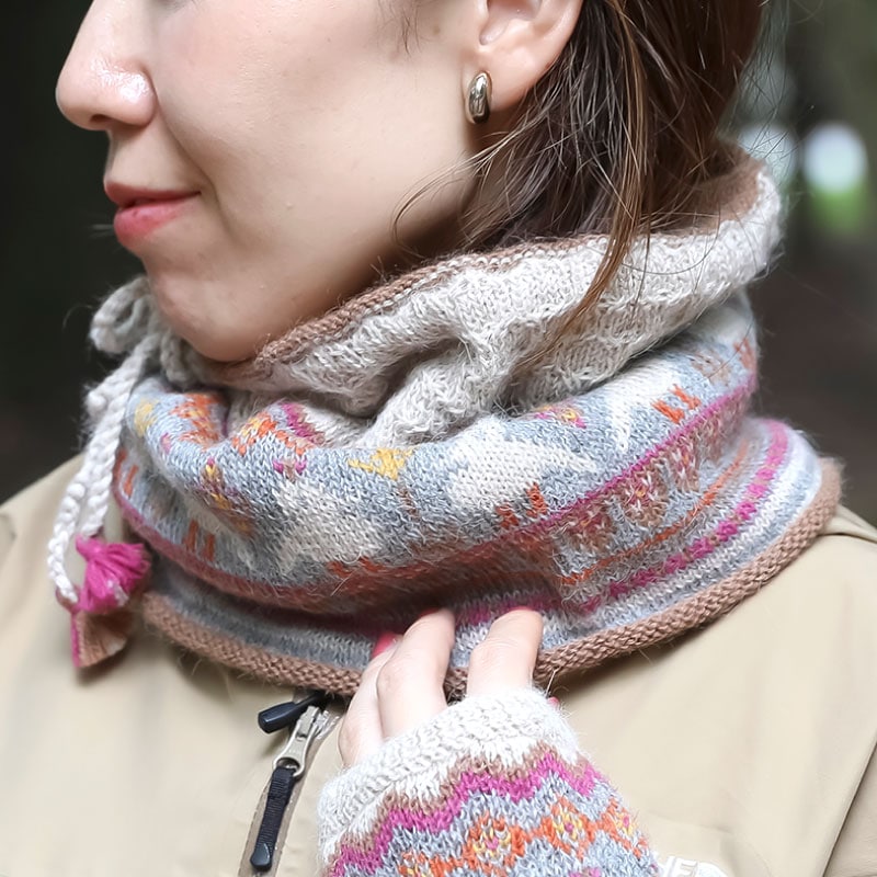 琥*ん様 美品 パラスパレス モックネックニット 千鳥柄 ウールアルパカ