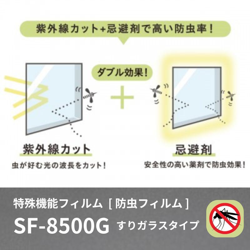 【在庫限り廃番】中川ケミカル 防虫フィルム SF-8500G すりガラス調タイプ 1220mm幅