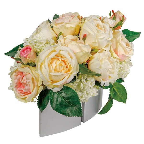 リアフローラ 造花 RAL0006 ローズ／スノーボール