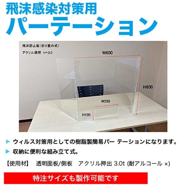 飛沫防止 スリーサイドパーテーション GR
