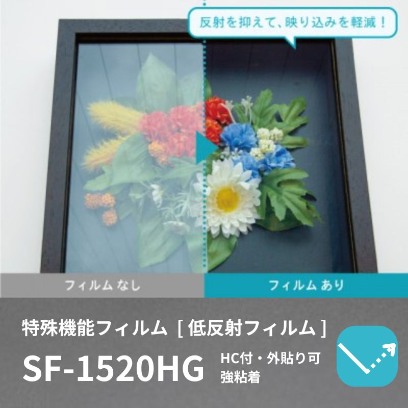 中川ケミカル・低反射フィルム SF-1520HG (旧品番:SF-1500HG) [ハードコート付・外貼り可・強粘着] 1250mm / 1524mm