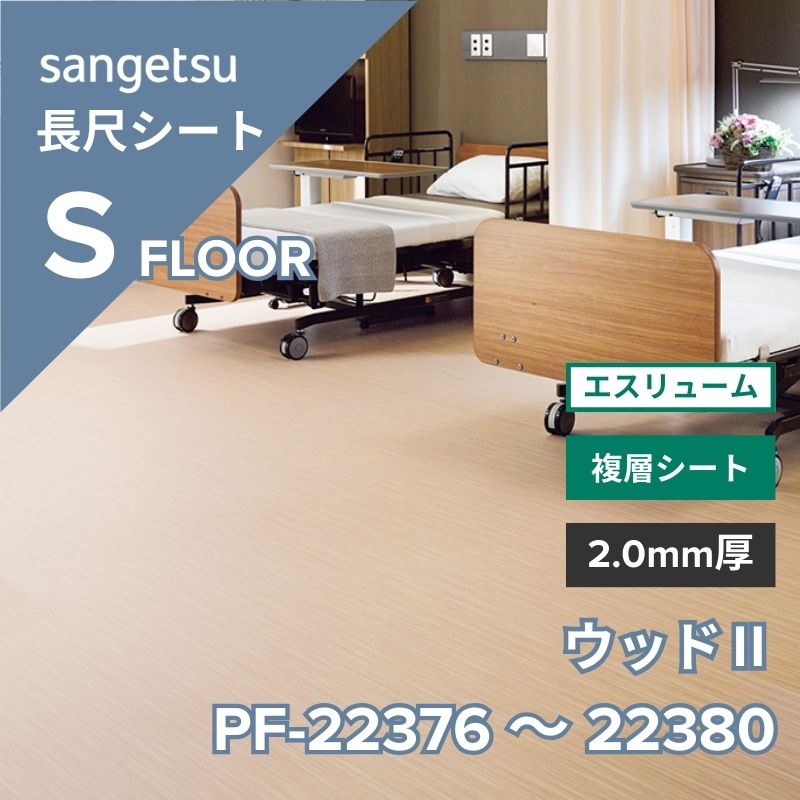 【1/29～受注停止】サンゲツ　長尺シート　PF-22376～PF-22380　エスリューム　ウッドⅡ