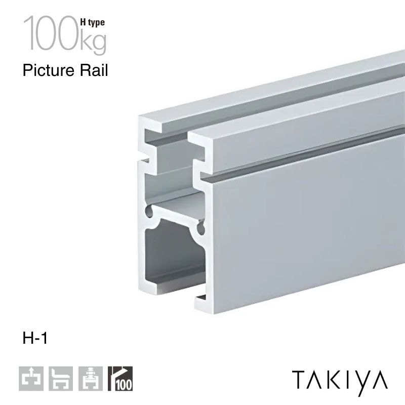 H-1 ピクチャーレール 天井面付 100kg [H type] タキヤ