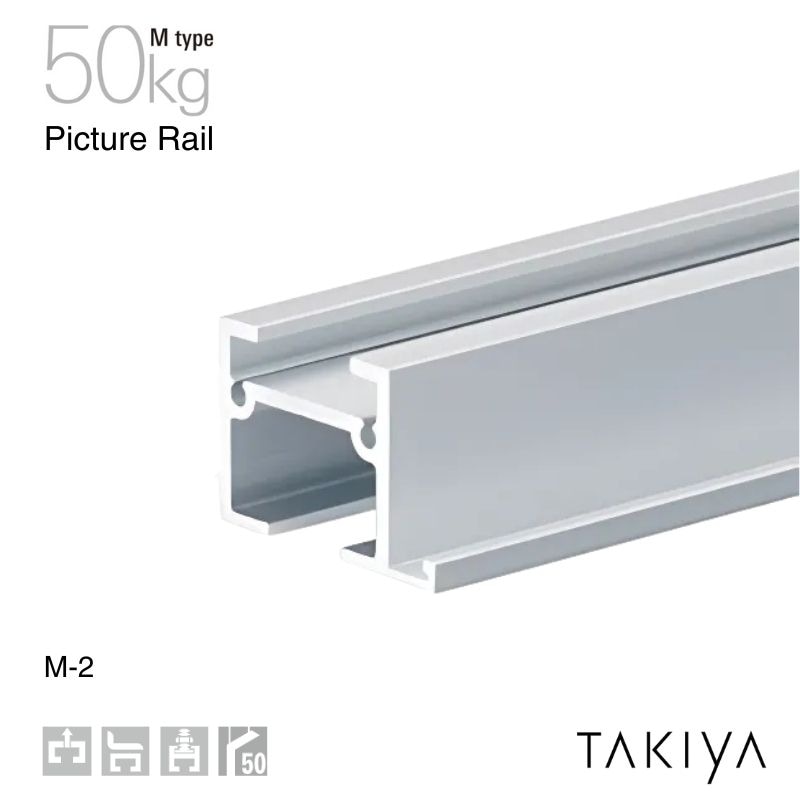 M-2 ピクチャーレール 天井面付 50kg [M type]タキヤ