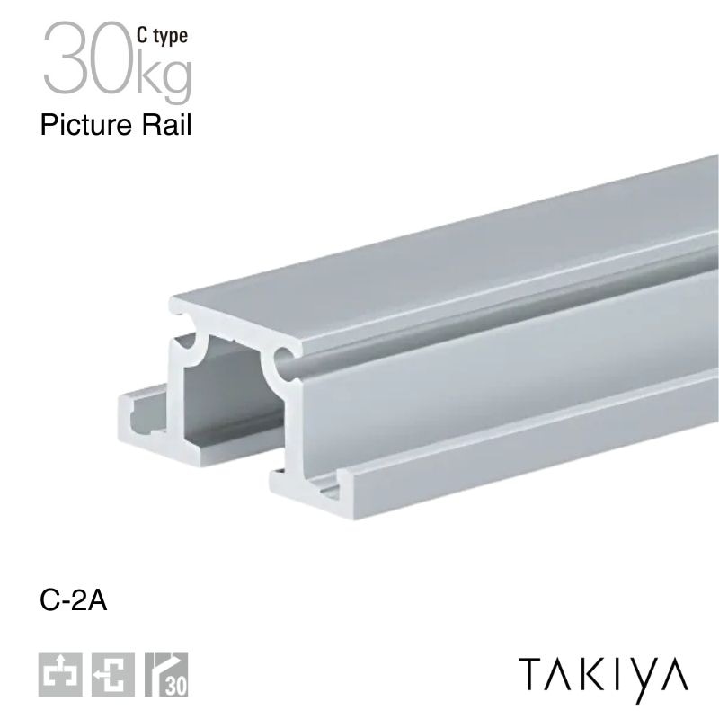 C-2A ピクチャーレール 天井面付/壁面付 30kg [C type] タキヤ