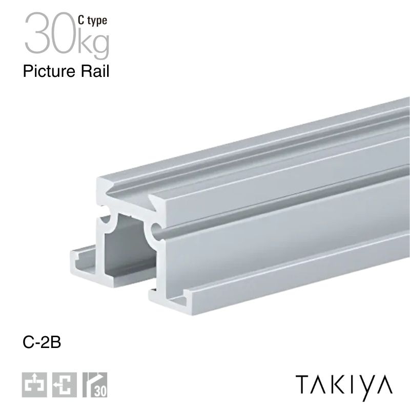 C-2B ピクチャーレール 天井面付/壁面付 30kg [C type] タキヤ