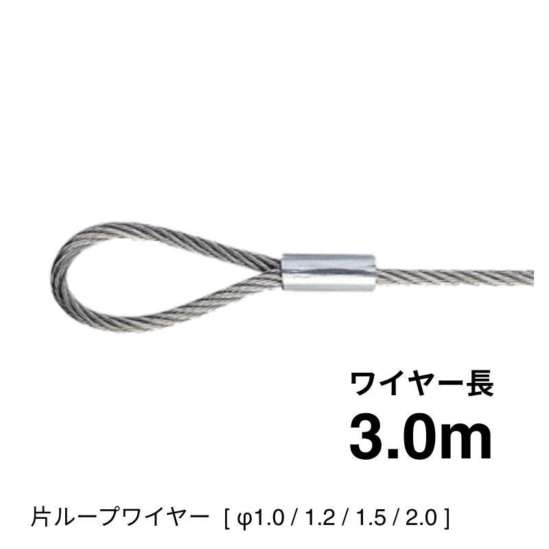 片ループワイヤー7×7　3.0ｍ [φ1.0～2.0]