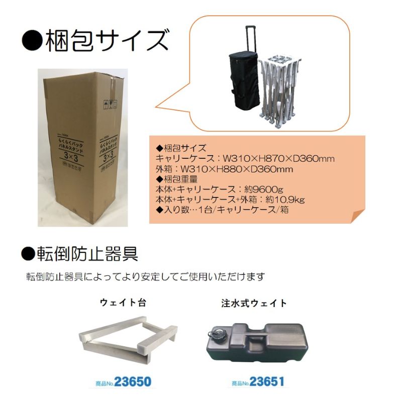 らくらくバックパネル3×3｜看板資材・ディスプレイ用品の専門通販