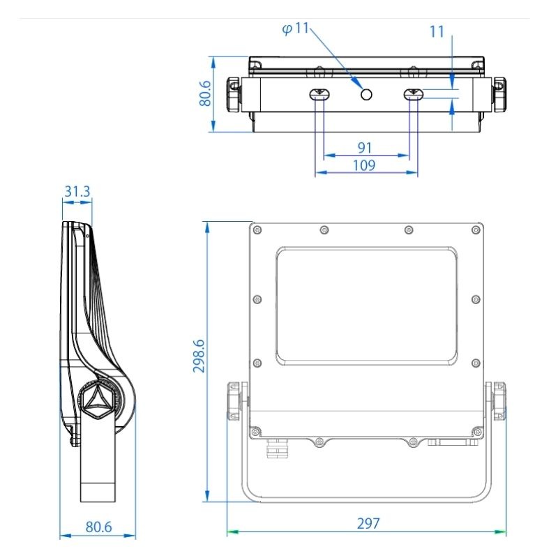ビューフラッド VF80 広角 ブラック｜屋外サイン用LED投光器｜ニッケン
