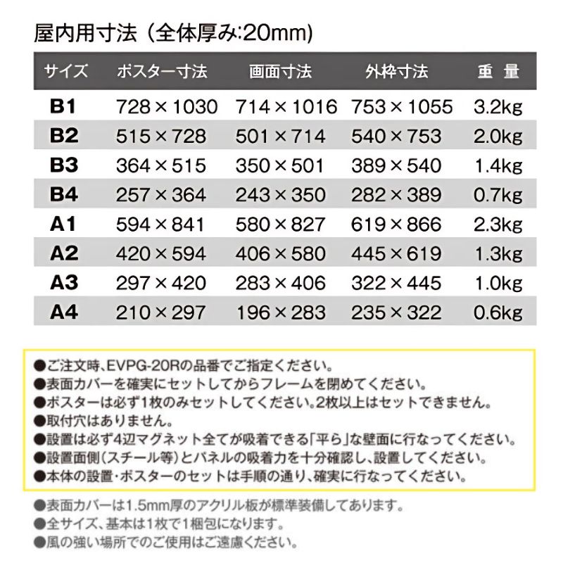 エレベーターパネル EVPG-20R 屋内用｜看板資材・ディスプレイ用品の
