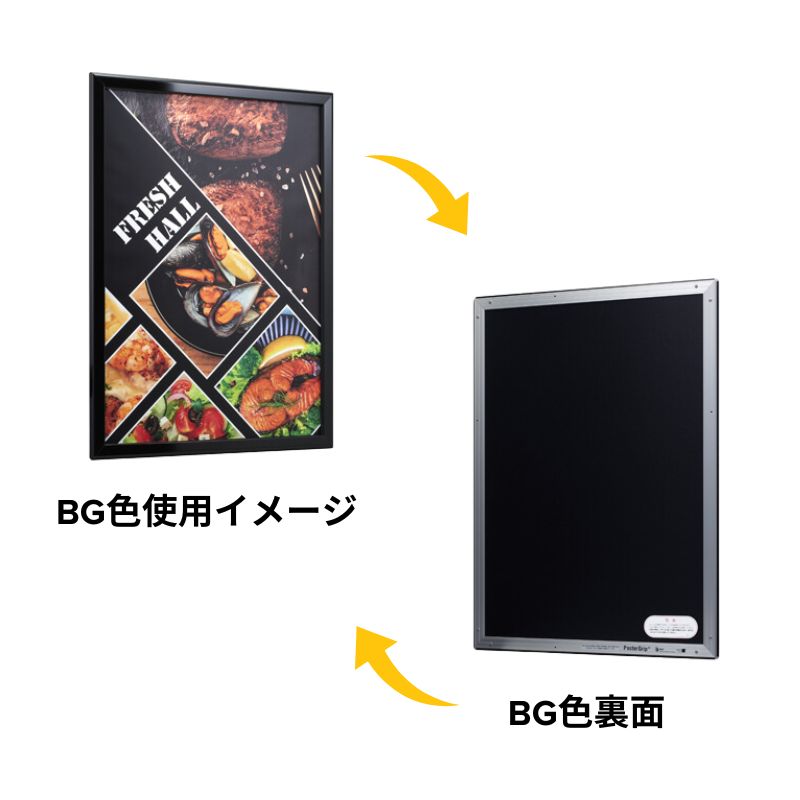 ２枚組 A1 アルミフレーム ポスターグリップ マイター PG-32M シルバー ポスターグリップPG-32M マイター 屋内用｜看板資材・ディスプレイ用品