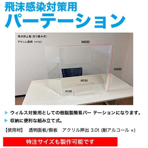 飛沫防止 スリーサイドパーテーション GR